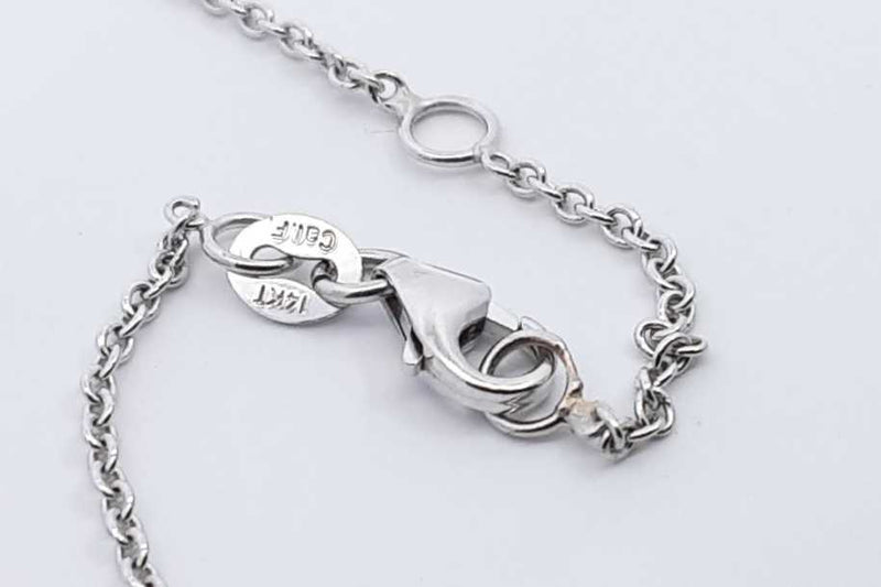 2.16ctw Lab Grown Diamond M Pendant Necklace 14k White Gold 8.6g Eb0125scrsa