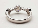 Approx 0.8 Ctw Lab Grown Diamonds Silver 3.6g Clover Ring Size 7.25 Do1124srde