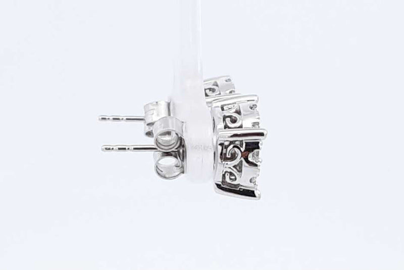 Approx. 0.90ctw Diamond Stud Earrings In 14k White Gold 3.5 Grams Eb0724pxzdu