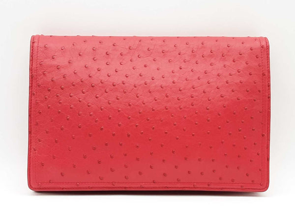 Bottega Veneta Red Ostrich Leather Piano Clutch Sd1025lczxde