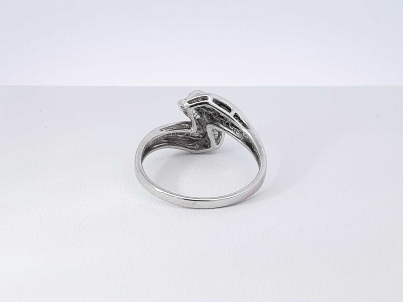 0.26 Cttw Diamond & 14k White Gold Swirl Ring 4 Grams Size 11 Fw0925lczdu9