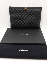 Chanel Quilted Caviar Boy Cosmetic Pouch Eb0826pxzdu