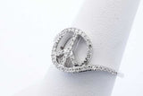 14k White Gold Diamond Peace Sign Ring 3 Grams Size 6.75 Eb0526wxzde