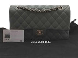Chanel Quilted Caviar Medium Classic Double Flap Green Handbag Kb0625crxzmia