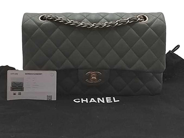 Chanel Quilted Caviar Medium Classic Double Flap Green Handbag Kb0625crxzmia