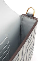 Fendi Diamonds Wallet With Chain In Two-tone Mercury Blue Ff Leather Fw0526prxdu
