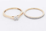Diamond Wedding Set In 10k Yellow Gold 3 Grams Size 7 Eb0826srsa