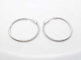 0.60 Cttw Diamond & 14k White Gold Front-facing Hoop Earrings 4.9 Grams Fw0726wrxdu