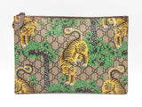 Gucci Bengal Tiger Wristlet Pouch In Gg Supreme Coated Canvas Fw0126oxzdu