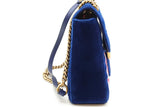 Gucci Blue Velvet Gg Marmont "Modern" Shoulder Bag Eb0926rxzde