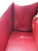 Balenciaga Red Leather Hourglass Top Handle Bag Eb0626rxzde