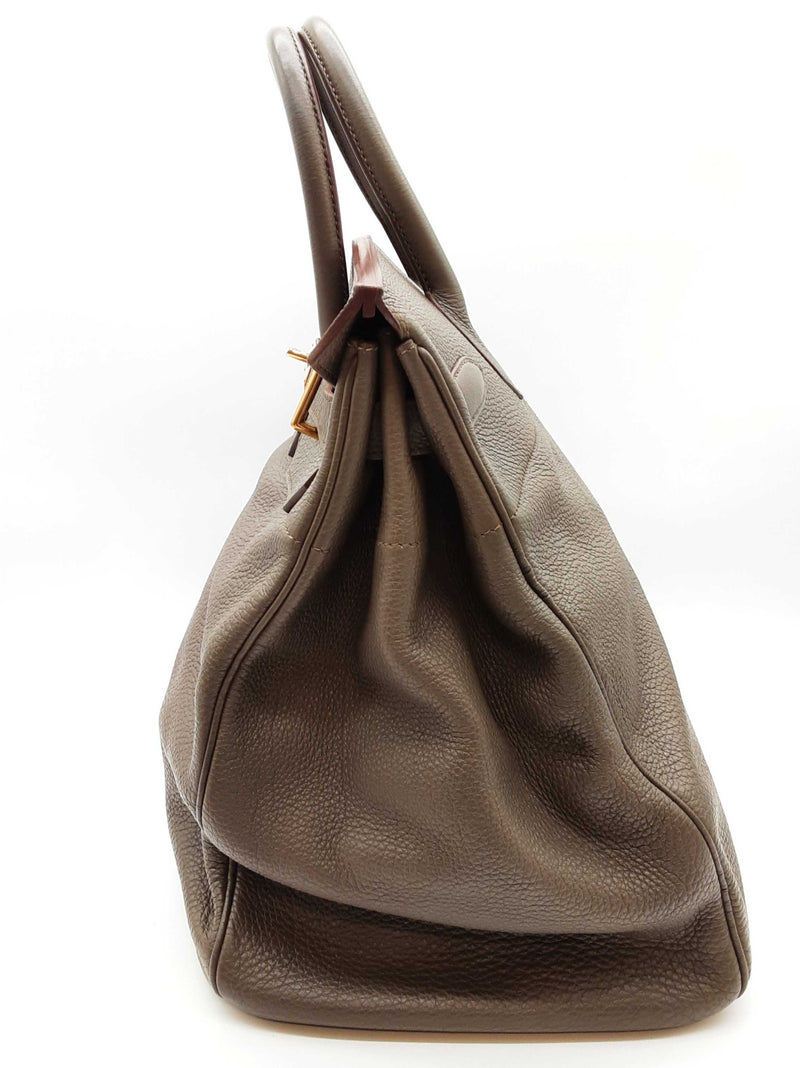 Hermes Birkin Hac 40 Gris Etain Gray Togo Gold Hardware Duffle Bag Do0925llxzxde