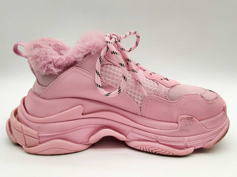 Balenciaga Triple S Faux Fur Pink Shoes Size Eu 38/ Us 8 Do0324oxzde