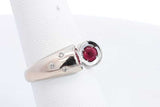 Red Gemstone Ring In 18k White Gold 4.9 Grams Size 6.5 Eb0824orxsa