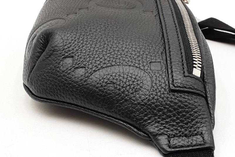 Gucci Logo Embossed Black Leather Belt Bag Eb1025woxdu