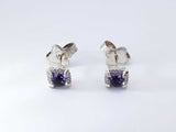 David Yurman Petite Chatelaine 925 & Amethyst Stud Earrings 2.2 Gram Fw0426oordu