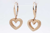 14k Yellow Gold Heart Dangle Earrings 2.8 Grams Eb0826lrxsa