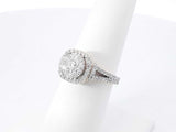 1.39 Cttw Diamond & 10k White Gold Double Halo Ring 4.1 Grams Size 6.5 Fw0926iordu