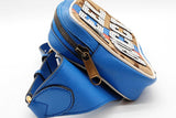 Gucci Gg Canvas & Blue & White Leather "I Feel Gucci" Belt Bag Eb0126pxzde