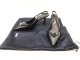 Prada Black Patent Leather Slingback Pump Heels Size Eu 35 Do0826lrxde
