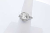 18k White Gold 1.7cttw Diamond Halo Ring 5.5 Grams Size 6.5 Eb0626exzde