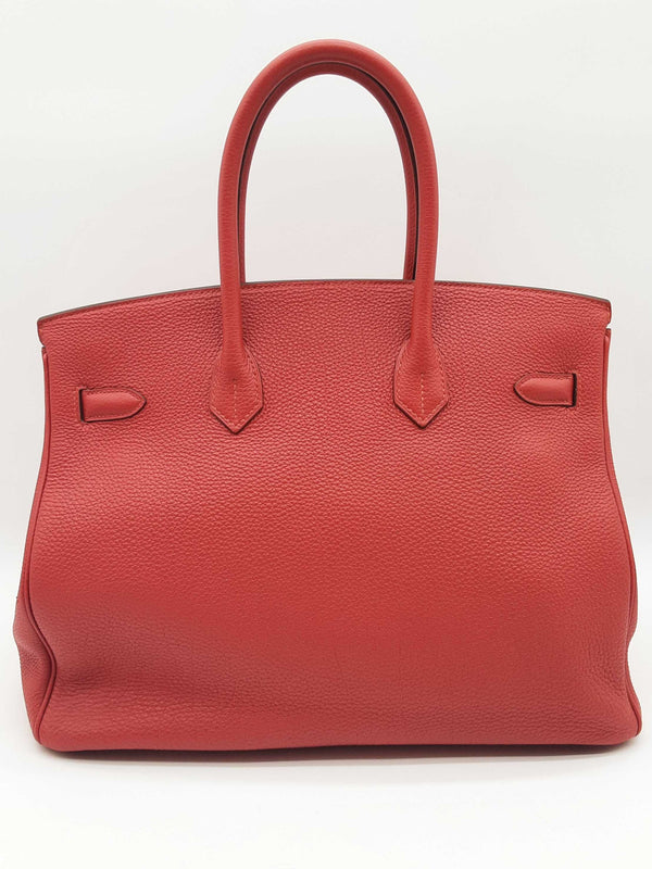 Hermes Birkin 35 Rouge Casque Red Togo Palladium Hardware Handbag Do0623srxzde