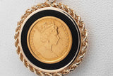 1992 Elizabeth 2 Gold Coin Pendant Set In 14k & 14k Gold Chain 21in Eb0126loxzsa