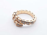 Bvlgari 18k Yellow Gold Serpenti Viper Ring Size 7 6.3g 1cttw Lh0724pxzxde