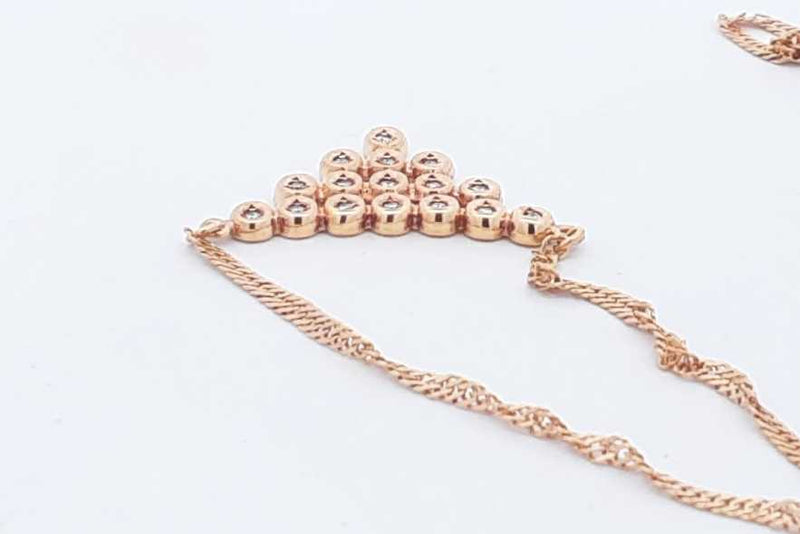 0.16ctw Diamond Necklace In 18k Yellow Gold 4.2 Grams 15 Inch Eb0425wxzsa