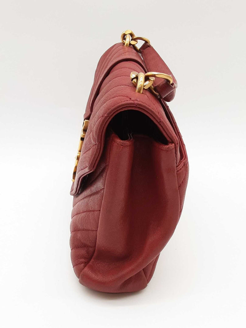 Ysl Yves Saint Laurent Sheepskin Matelasse Monogram Red Crossbody Sd0825ezxde