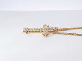 0.91 Cttw Diamond & 14k Gold Cross Pendant With 18 Inch Chain 3.4g Fw0426rixdu