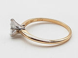 0.42 Carats Pear Natural Diamond 14k Two Tone Gold 1.7g Ring Size 6.5 Do526prxde