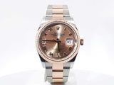 Rolex Datejust 36mm Stainless Steel 18k Everose Gold  Watch Sd0725lozxzsa
