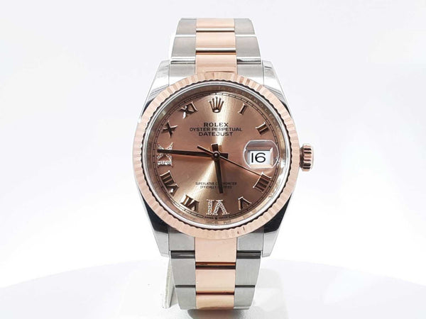 Rolex Datejust 36mm Stainless Steel 18k Everose Gold  Watch Sd0725lozxzsa