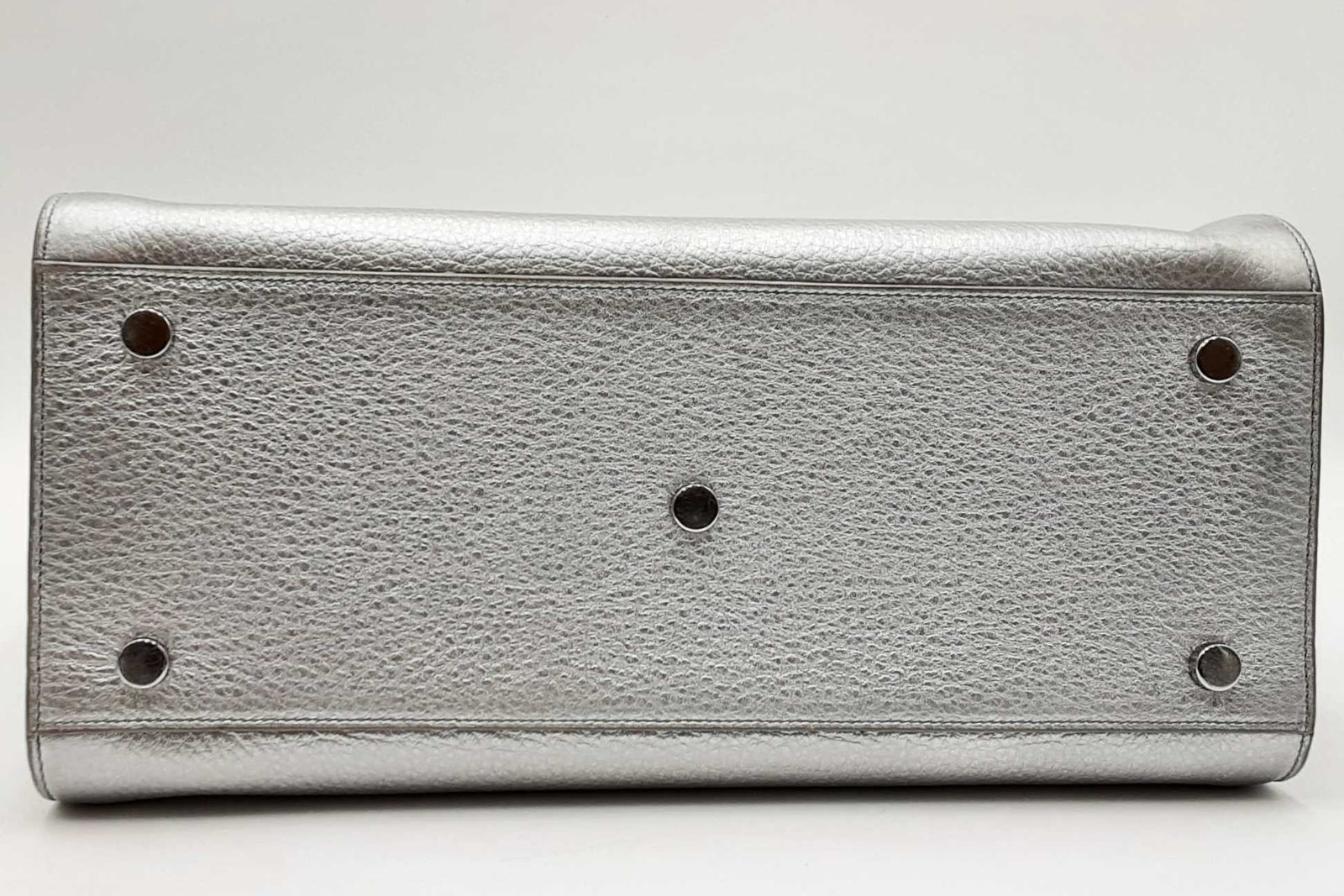 Yves Saint Laurent Silver Metallic Sac De Jour Silver Top