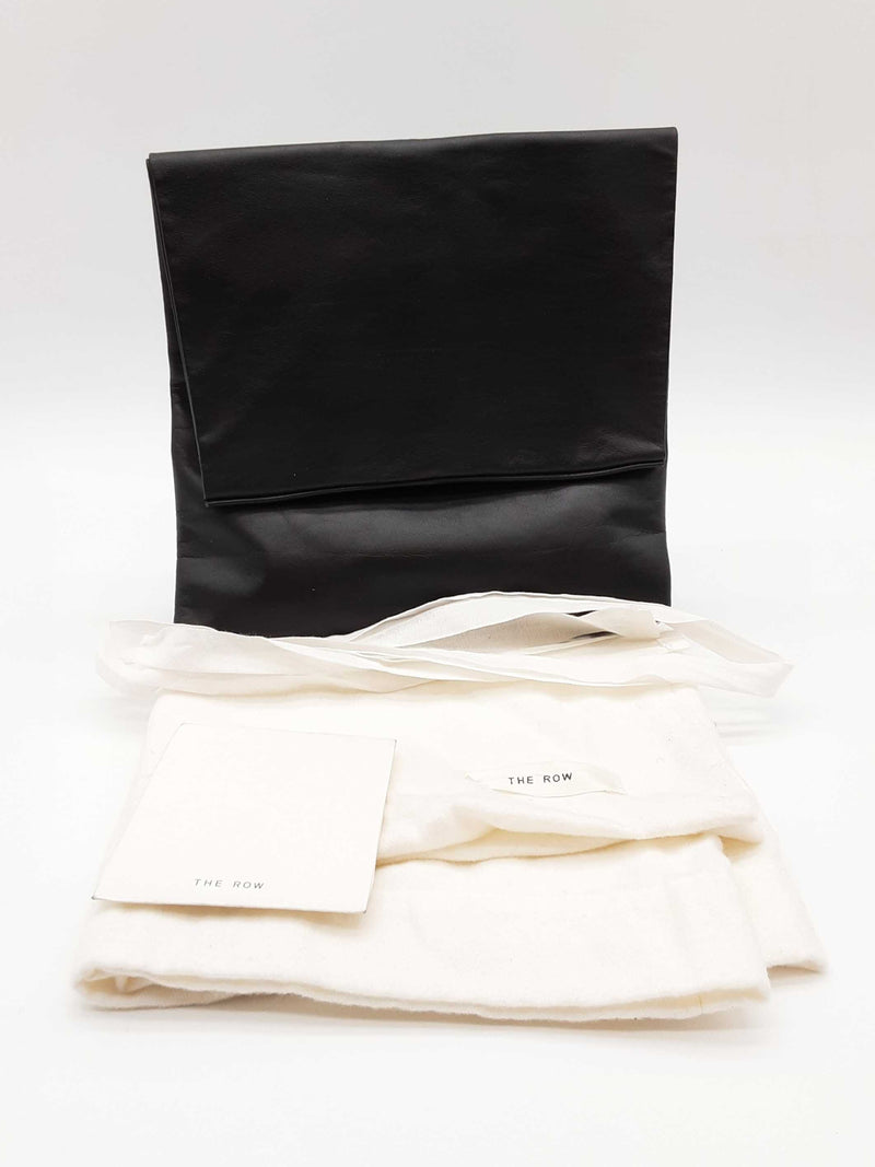 The Row Glove Black Nubuck Leather Clutch Sd0925lcrde
