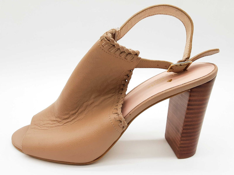 Kate Spade Taupe Tan Leather Slingback Heels Size Us 8m Do0525lxde