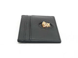 Versace La Medusa Card Holder Wallet In Black Leather Fw0925ezdu