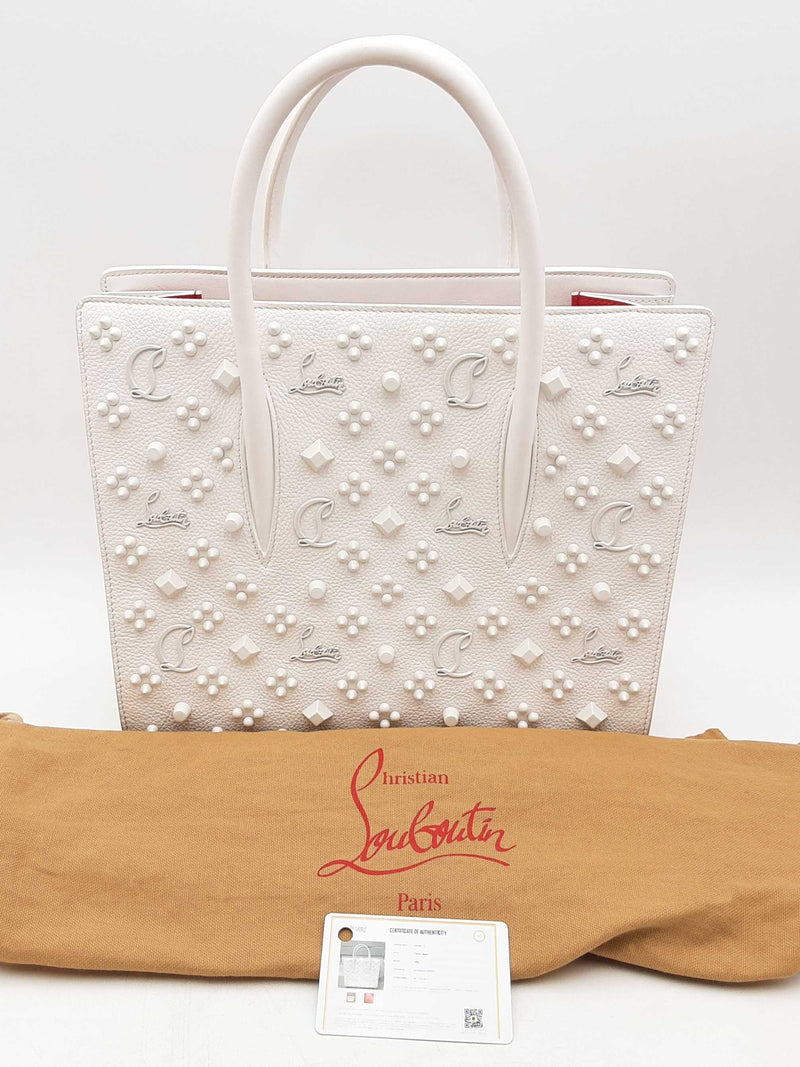 Christian Louboutin Paloma White Leather Tote Bag Eb1224rxzsa