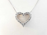 0.25 Ctw Diamond & 14k Gold Open Heart Pendant Necklace 2.9g 20 Inch Fw0826wzxdu