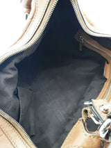Gucci Gg Monogram Brown Leather Hobo Shoulder Bag Eb1026lrxde