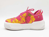 Versace Jeans Couture Fondo Ravewing Sneakers In Fuchsia Barocco Canvas Size 7 Fw0726crdu