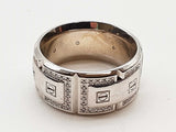 Crown Ring Carlex G2 Diamonds 18k White Gold 20.3g Band Ring Size 9.5 Do0525lxzxde