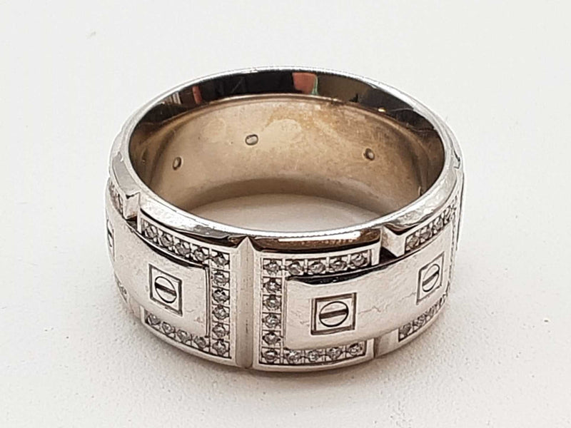 Crown Ring Carlex G2 Diamonds 18k White Gold 20.3g Band Ring Size 9.5 Do0525lxzxde