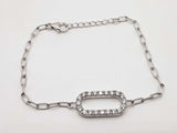 1.10 Cttw Lab Grown Diamonds 0.925 Silver 5.9g Chain Bracelet 8 In Do0325llpde