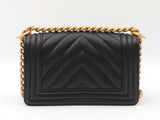 Chanel Small Boy Bag In Black Quilted Caviar Leather Fw0926lrxzdu