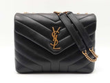 Yves Saint Laurent Loulou Small Matelassé Chain Bag In Black Lambskin Fw0726crxdu