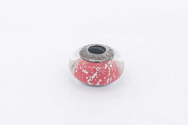 Pandora Disney Snow White Red Fluorescent Murano Glass Charm 925 3.3g Eb0425isa