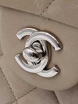 Chanel Mini Classic Flap Bag In Taupe Diamond-quilted Lambskin Fw0226lzxzdu