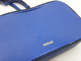 Versace Virtus Camera Blue Grainy Leather Chain Crossbody Bag Do0625wrxde